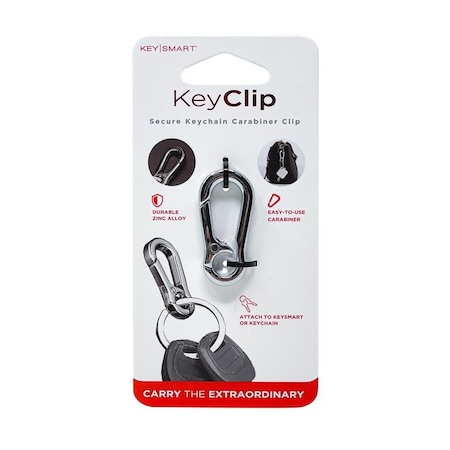Keysmart KeySmart KeyClip Stainless Steel Silver Carabiner Key Chain KS849-SS